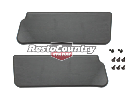 Holden Sunvisor Pair NEW HQ HJ HX HZ LH LX UC Black Herringbone sun visor shade - H1280