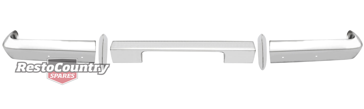 Holden Rear Bumper Bar inc Overriders 5 Piece Set EH NEW Triple Chrome Plated - H1286