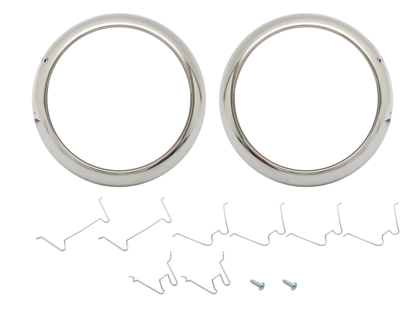 Holden Chrome Headlight Rims PAIR Suit Some 48-215 FJ FX + Fitting Kit - HLR1009