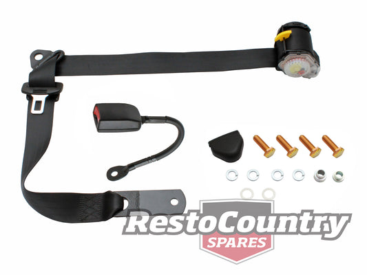 Holden Ford Front Inertia BUCKET Seat Belt BLACK 400mm Stalk - K1513