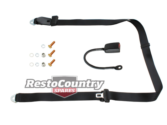Holden Ford LAP SASH Seat Belt x1 BLACK Solid Stalk - K1518