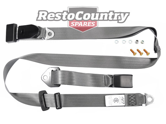 Holden / Ford LAP SASH Seat Belt x1 GREY Adjustable Web Stalk - K2257GY