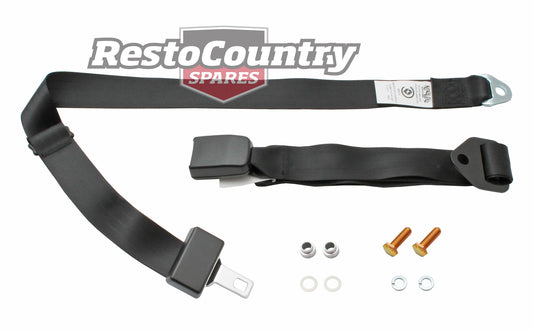 Holden / Ford LAP Seat Belt x1 BLACK Adjustable Front or Rear (centre) - K2258