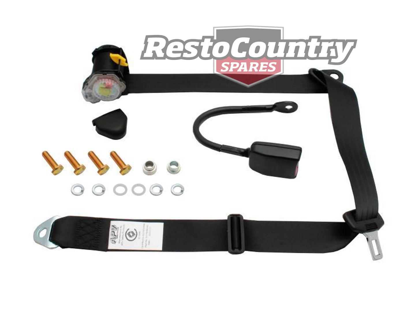 "Holden Front Inertia Seat Belt x1 BLACK 350mm Stalk HZ WB Panel Van Bucket Seats XA