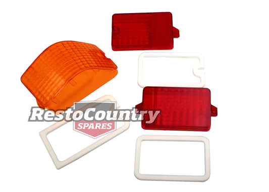 Holden Taillight Lens Set Brake + Indicator Lens RIGHT LJ 3pcs stop turn - LRS1038B