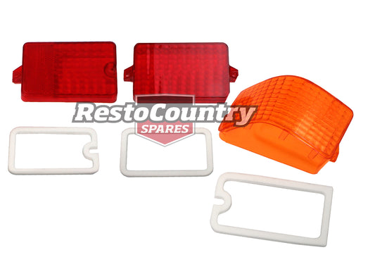 Holden Taillight Lens Set Brake + Indicator Lens LEFT LJ 3pcs stop turn - LRS1039B