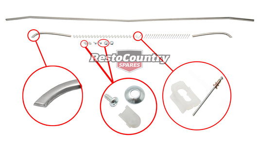 Holden Moulding Kit Bonnet + Guards + Clips HK HT HG chrome stainless side trim - M1010
