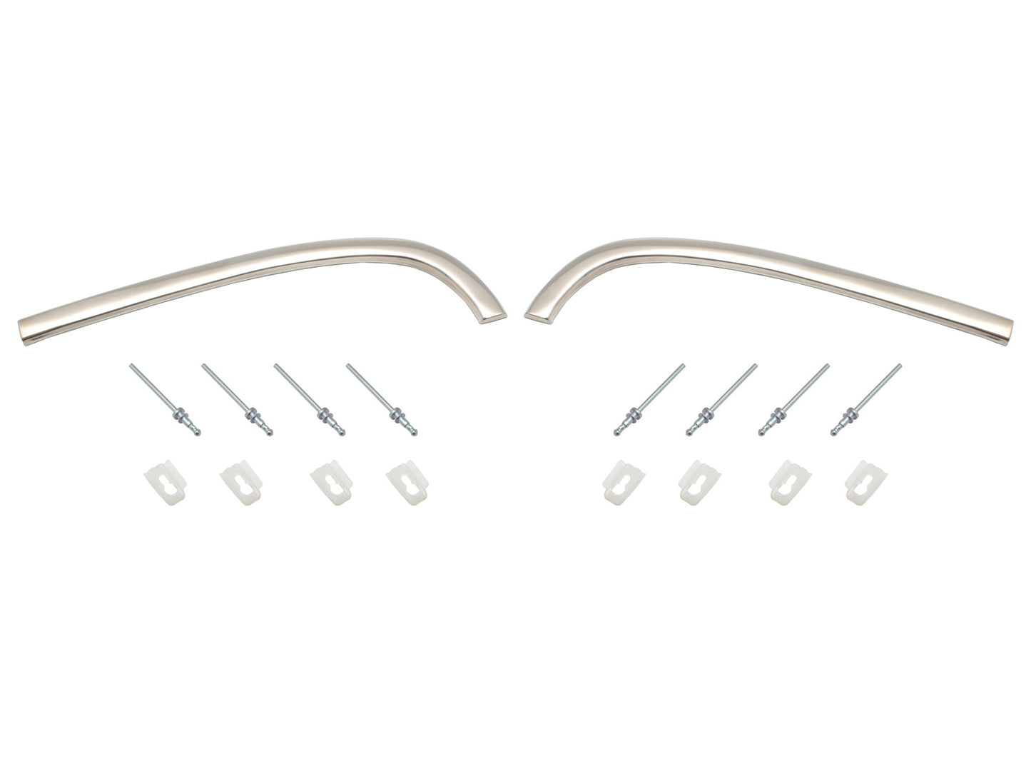 Holden Guard Front Eyebrow Left +Right +Rivet +Clips HK HT HG chrome trim fender - M1011A