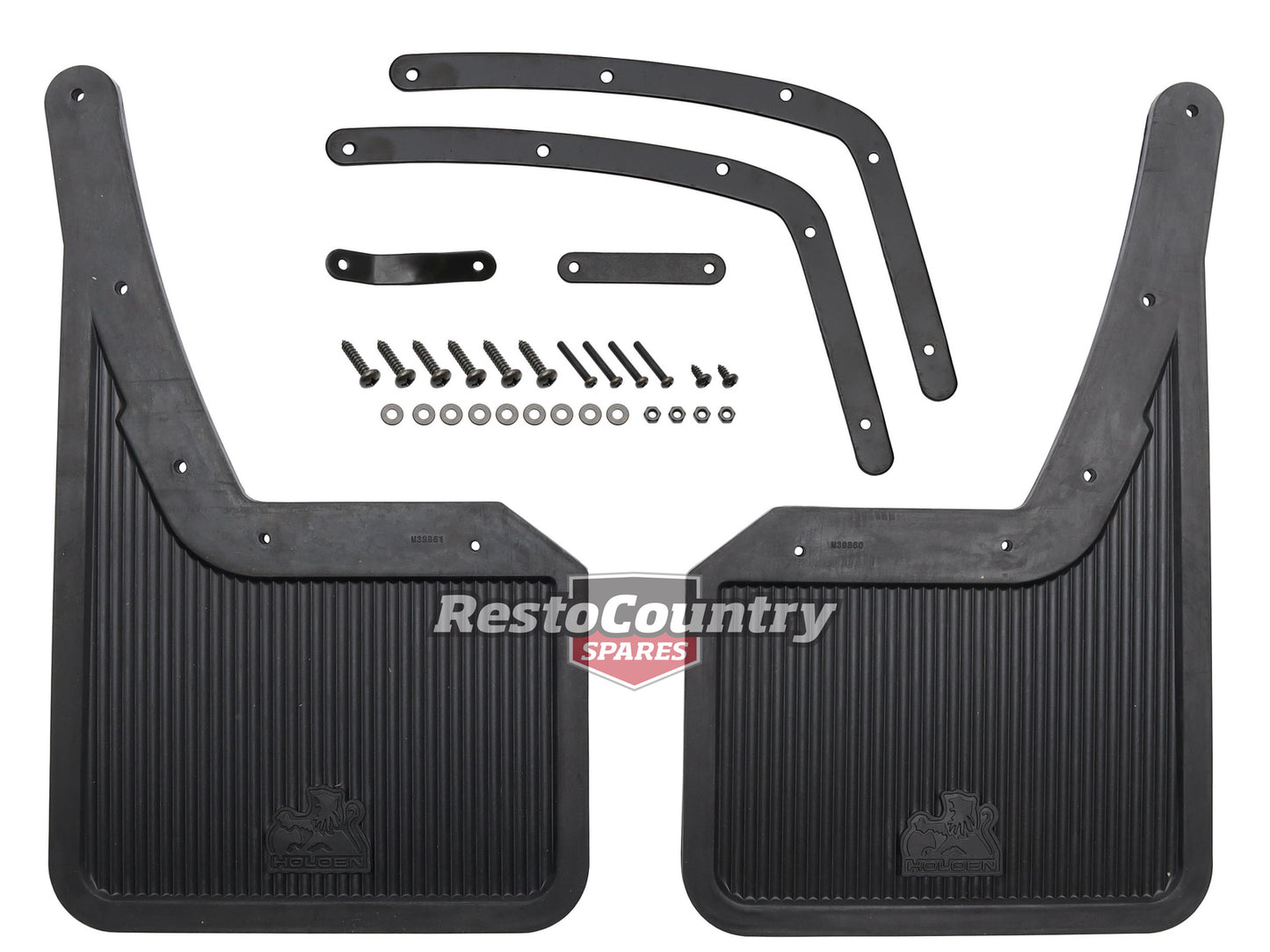 Holden Commodore REAR Mud Flaps w/Logo Kit VN VQ VP VR VS Sedan mudflaps - M39859