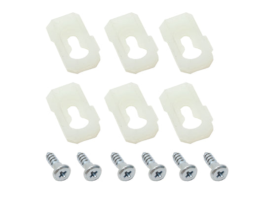 Universal Moulding Clip + Screw Kit x6 Plastic To Suit Stud Finishing Parts - MP0007