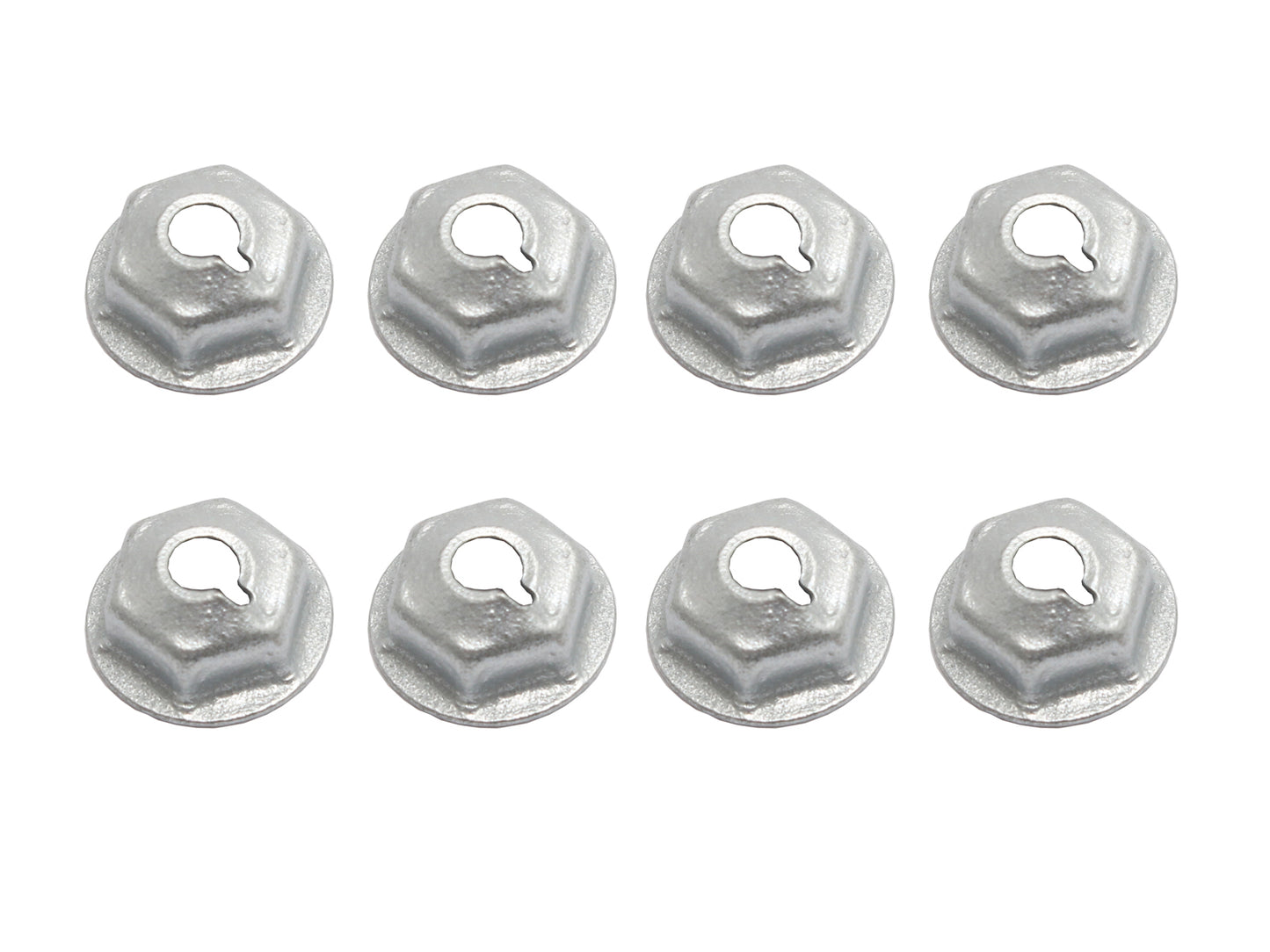 Universal  Speed Nut Pack x8 Hex 10 - 24 1/2 Flange Zinc bolt nuts - NS0047