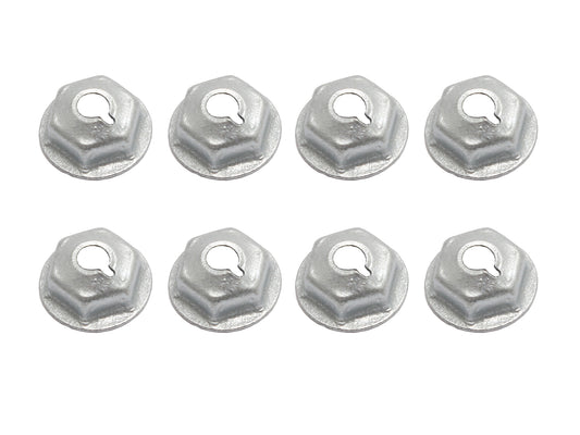 Universal  Speed Nut Pack x8 Hex 10 - 24 1/2 Flange Zinc bolt nuts - NS0047