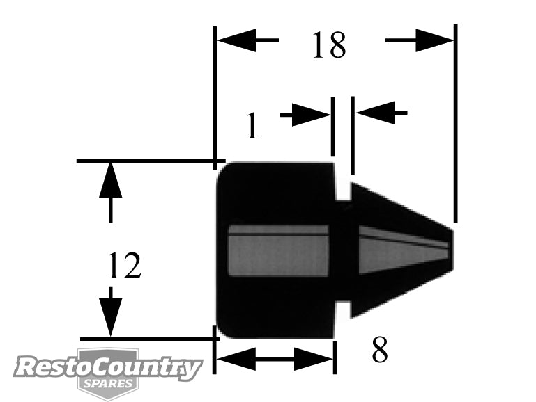 Universal Rubber Bumper x1 12mm OD x 8mm High bump stop - RB1005
