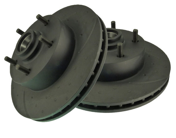 Holden HQ HJ HX HZ WB A9X Front Disc Brake Rotors SLOTTED +DIMPLED PAIR - RDA14D