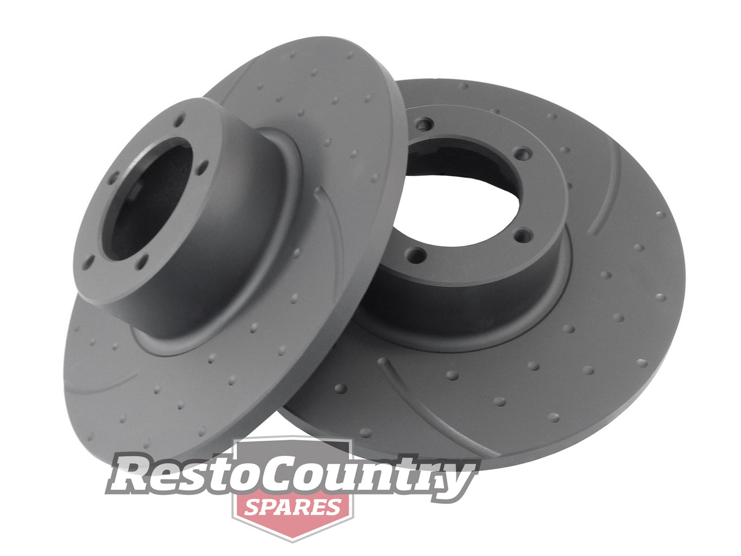 Holden Torana Front Disc Brake Rotor Slotted+Dimpled LC LJ 6Cyl NOT XU1 Anti Rust - RDA8D