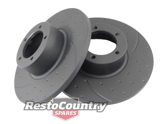 Holden Torana Front Disc Brake Rotor Slotted+Dimpled LC LJ 6Cyl NOT XU1 Anti Rust - RDA8D