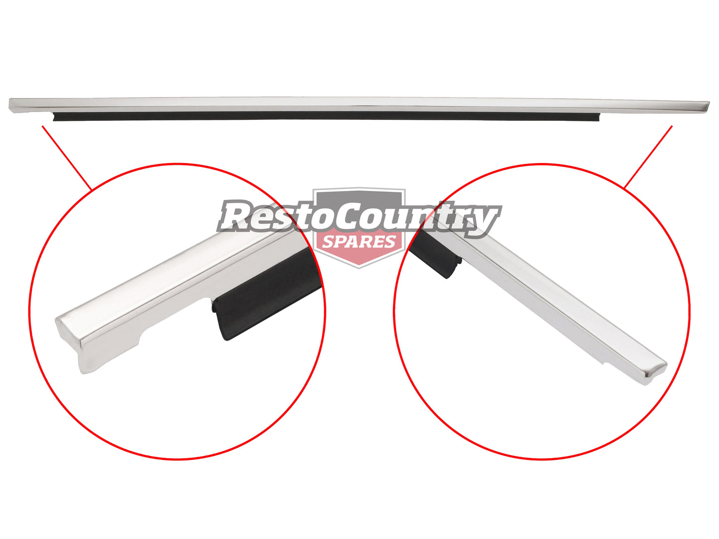 Holden Commodore FRONT Door Belt + Moulding LEFT OUTER VB VC VH chrome sedan wag - RDB1001BL