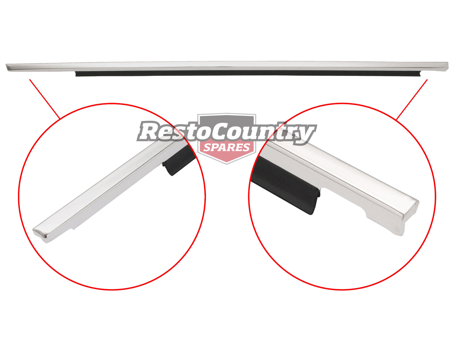 Holden Commodore FRONT Door Belt + Moulding RIGHT OUTER VB VC VH chrome sed wag - RDB1001BR