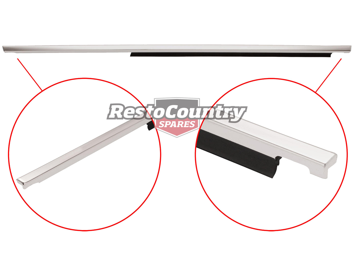 Holden Commodore REAR Door Belt + Moulding LEFT OUTER VB VC VH chrome sedan wag - RDB1002BL