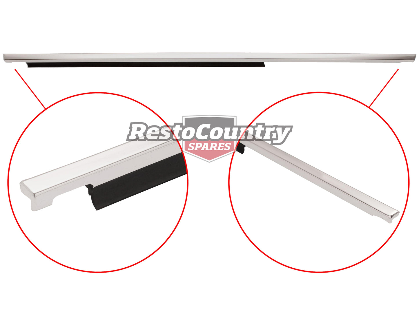 Holden Commodore REAR Door Belt + Moulding RIGHT OUTER VB VC VH chrome sedan wag - RDB1002BR