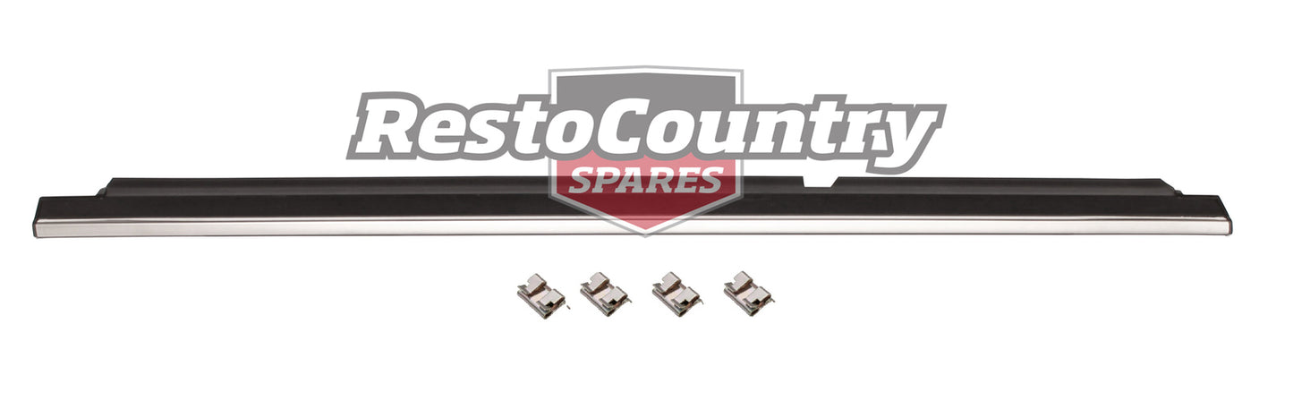 Holden Commodore REAR Door Weather Belt + Moulding VK VL LEFT Outer SEDAN chrome - RDB1004BL