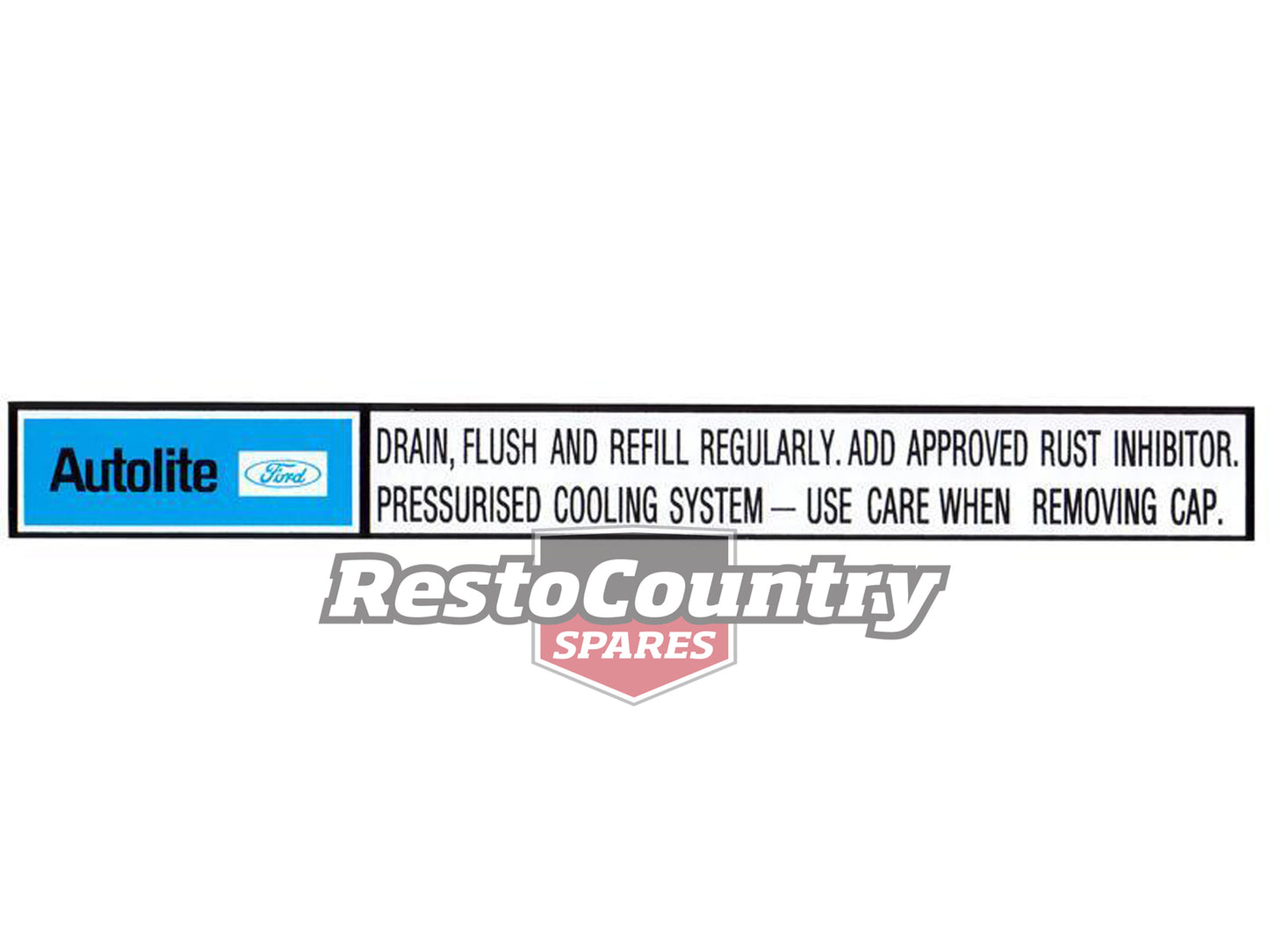 Ford 'AUTOLITE' Radiator Support Panel Decal  XR XT XW XY ZA ZB ZC ZD - RSD2000