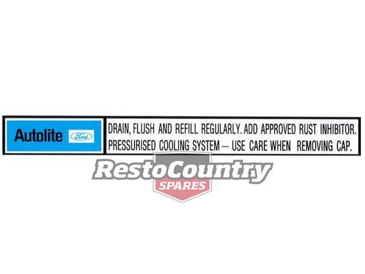 Ford 'AUTOLITE' Radiator Support Panel Decal  XR XT XW XY ZA ZB ZC ZD - RSD2000