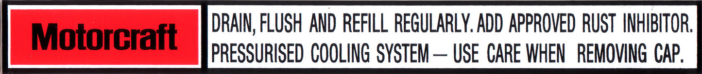 Ford Radiator Support Panel Decal XA ZF sticker label  motorcraft - RSD2001