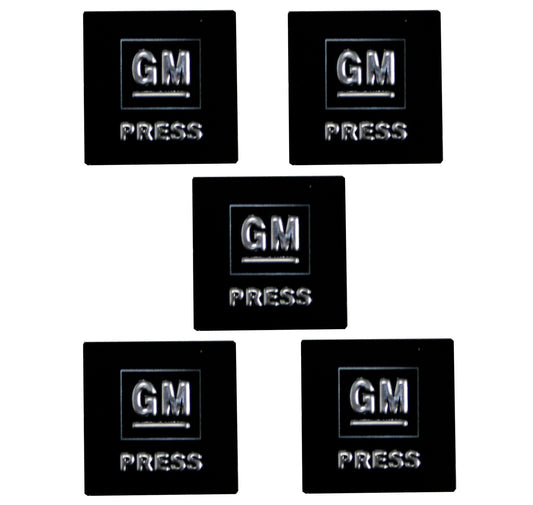 Holden Decal Seat Belt Button - GM PRESS -x5 HK HT HG HQ HJ HX HZ LC LJ LH LX UC - SBD1002