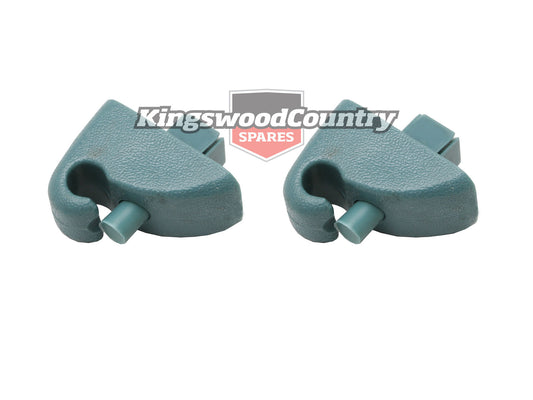 Holden Commodore Sunvisor Bracket x2 CERULEAN (blue aqua) VB VC VH VK VL clip - SK1101
