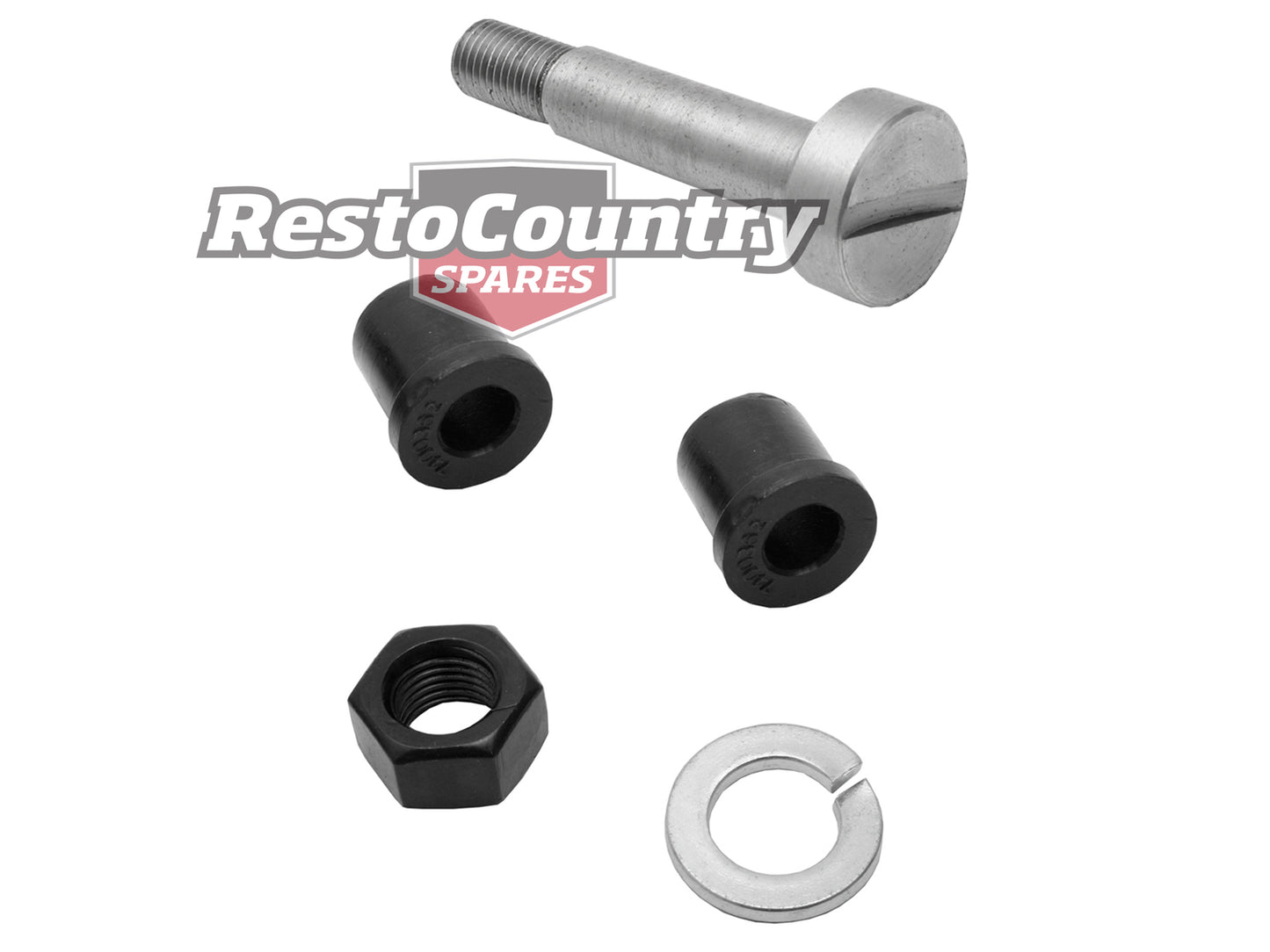 Holden Leaf Spring Shackle Pin + Bush +Nut Kit x1 Front 48 FX With Narrow Spring - SP1000