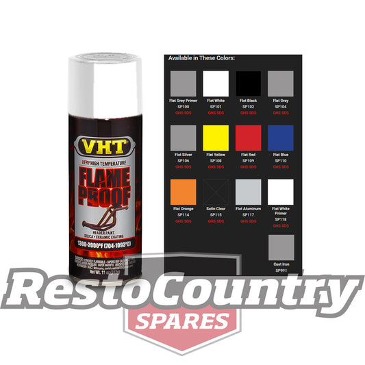 VHT High Temperature Spray Paint FLAMEPROOF FLAT WHITE. Exhaust engine flame proof - SP101