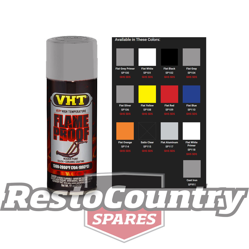 VHT High Temperature Spray Paint FLAMEPROOF FLAT SILVER. Exhaust Engine flame proof - SP106