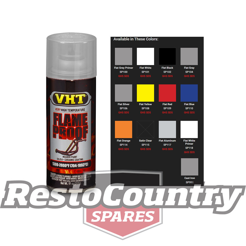 VHT High Temperature Spray Paint FLAMEPROOF SATIN CLEAR Exhaust engine flame proof - SP115