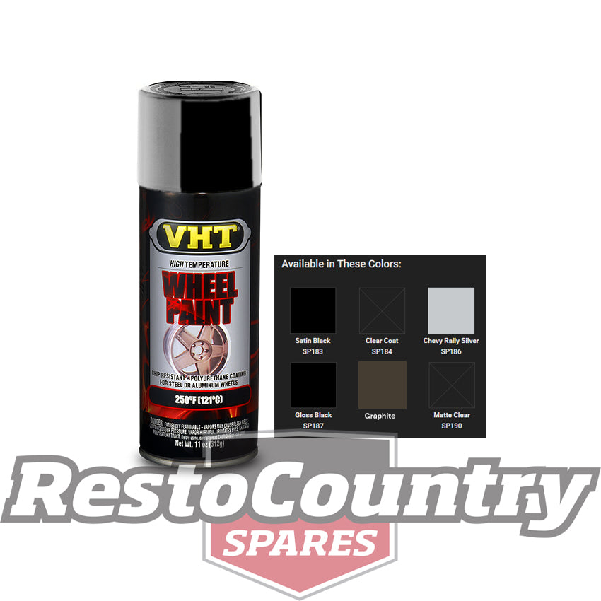 VHT High Temperature Spray Paint WHEEL GLOSS BLACK centre caps covers - SP187