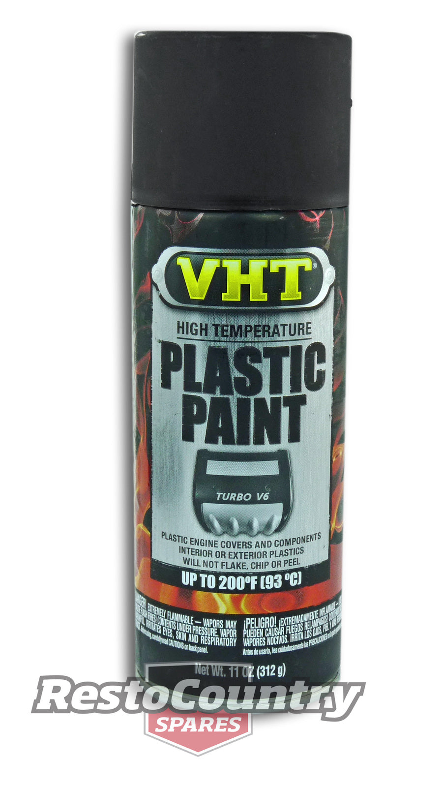 VHT PLASTIC High Temperature Spray Paint x1 MATTE BLACK engine covers interior - SP820