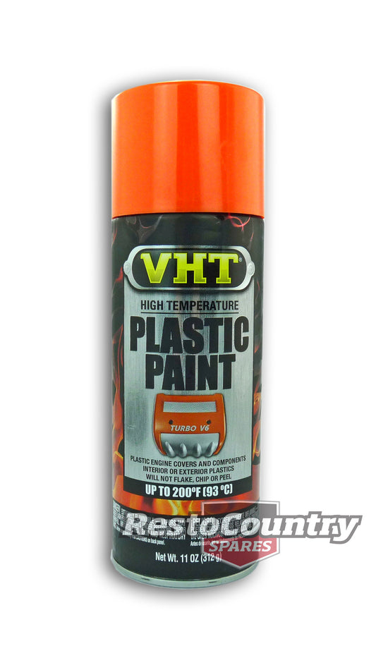 VHT PLASTIC High Temperature Spray Paint x1 GLOSS ORANGE engine covers interior - SP823