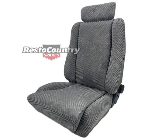 AUTOTECNICA Sport Seat GREY STRIPED w/ Lumbar Support + Twin Adjusters - SP88GS