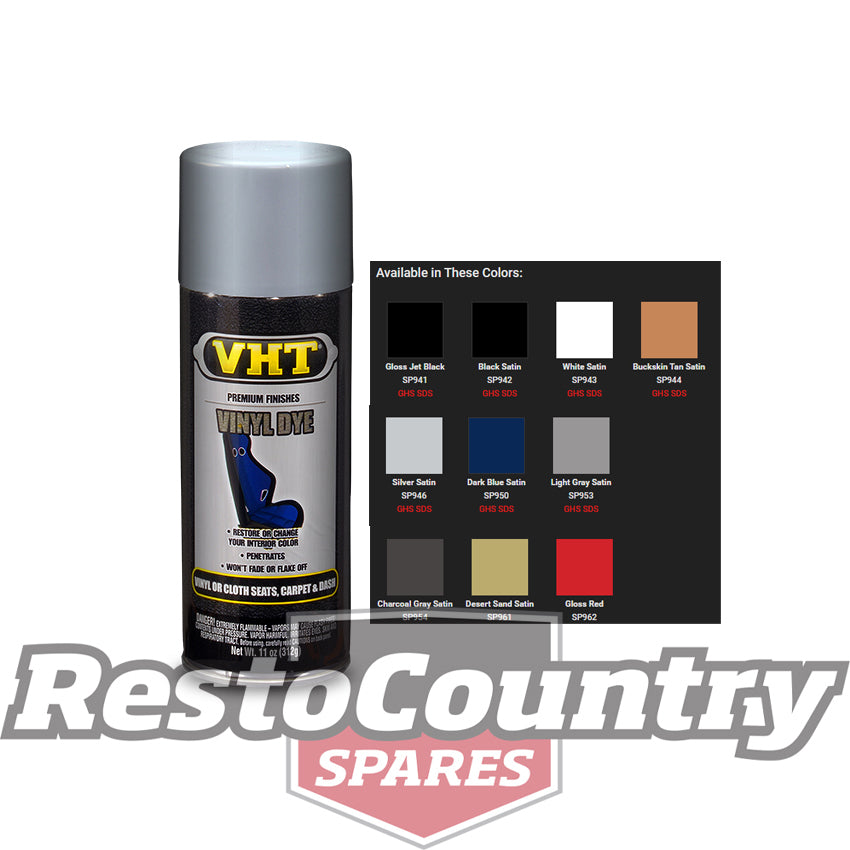 VHT VINYL Spray Paint VINYL DYE SILVER SATIN seat plastic carpet dash trim - SP946