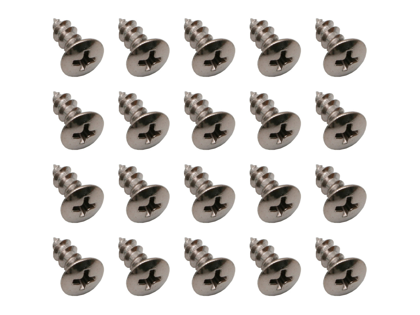 "Universal Self Tapper Screw Phillips Oval Head Cr Rec 10 X 1/2" Chrome 20pcs - ST0031"