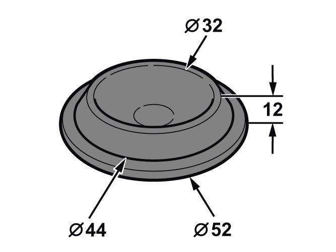Universal Blanking Grommet Plug40mm Hole 52mm OD Mush Head Rubber - U00082