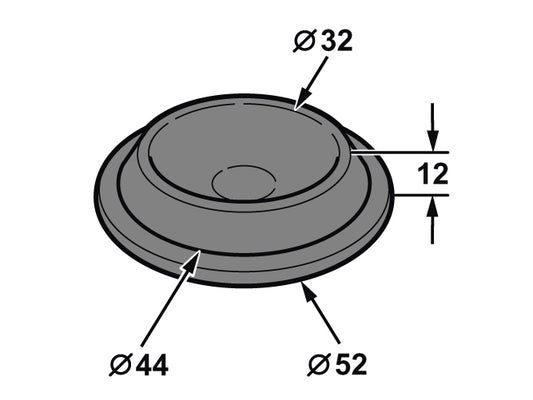 Universal Blanking Grommet Plug40mm Hole 52mm OD Mush Head Rubber - U00082