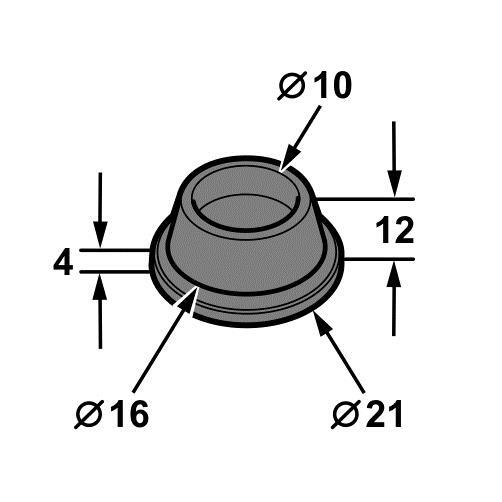Universal Bumper Grommet Plug 15mm Hole 22mm OD Mush Head Rubber - U00112