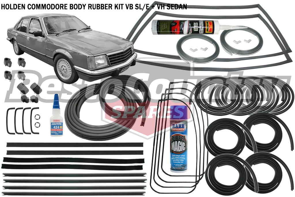Holden Commodore Body Rubber Kit VB Sedan ALL + VC VH NOT SS or SL/E - VB1