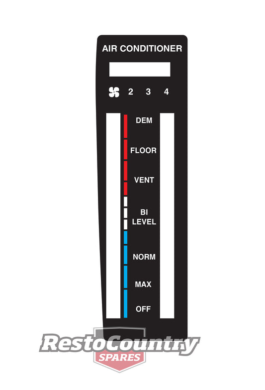 "Holden Commodore "Air Conditioner" Control Panel Decal VK heater cool fan dash - VS16363"