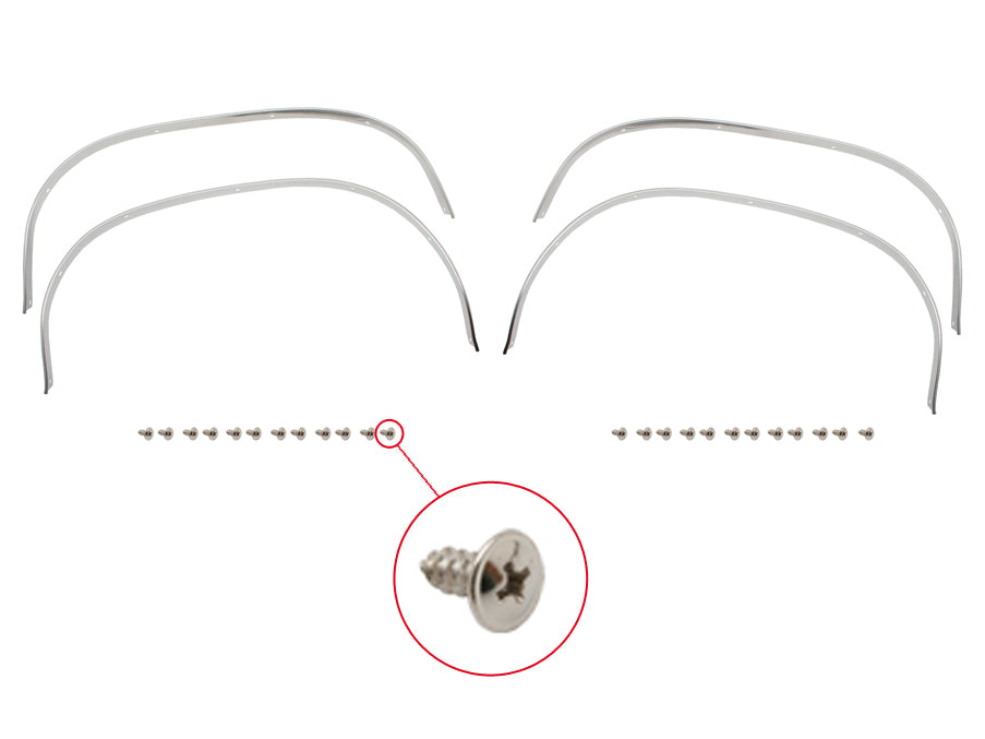 Ford COMPLETE Wheel Arch Mould Kit XA XB Sedan Stainless - WA2001