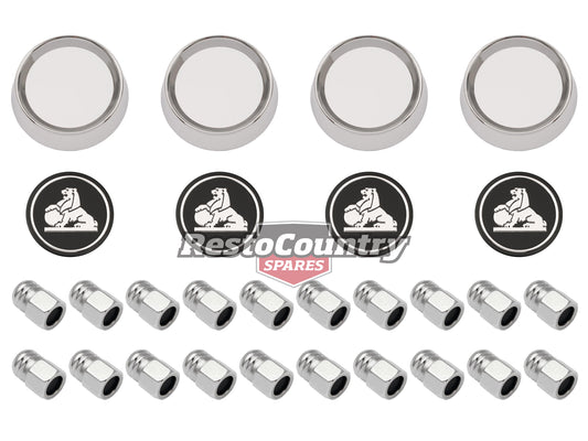 Holden GTS Monaro Wheel Cap Centre and Nuts Set HQ (no Tail). 4 wheels - WC1006A