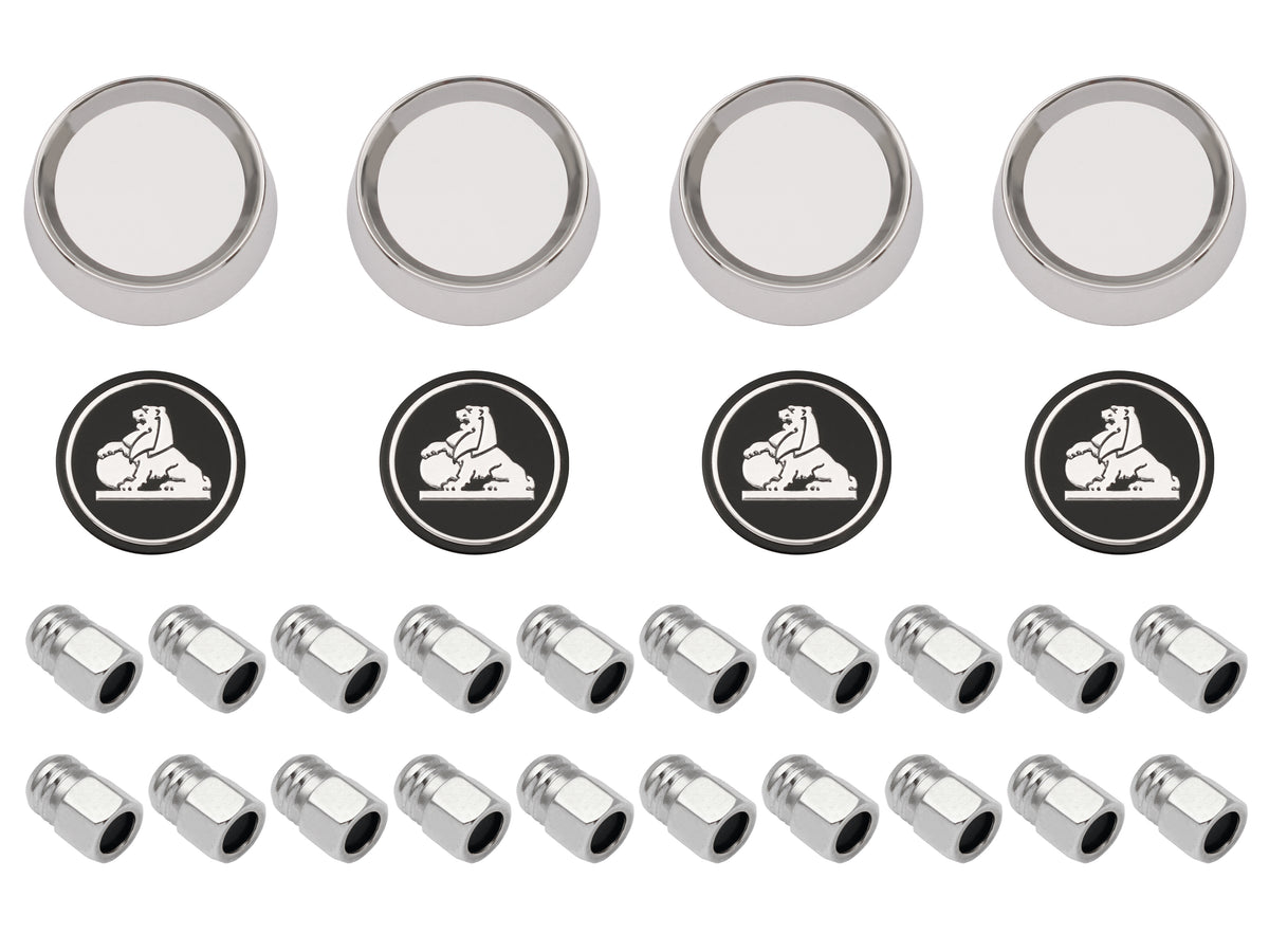Wheel Centre Cap & Nut Kit (Black Centred Nuts) Holden HQ GTS - WC1006A