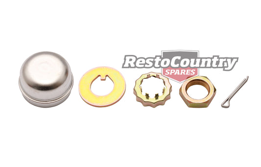 Ford Wheel Bearing Hub Nut + Cap + Washer Kit x1 XA XB XC XD XE XF ZF ZG ZH retainer - WC2004