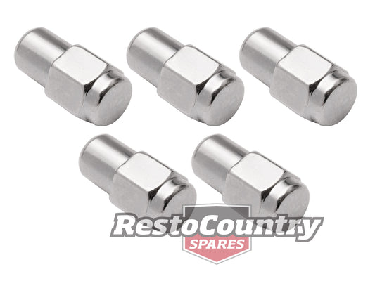 Holden Chrome Mag Wheel Nut Set x5 7/16 FX FJ FE FC FB EK EJ EH HD HR HK HT HG - WN10105